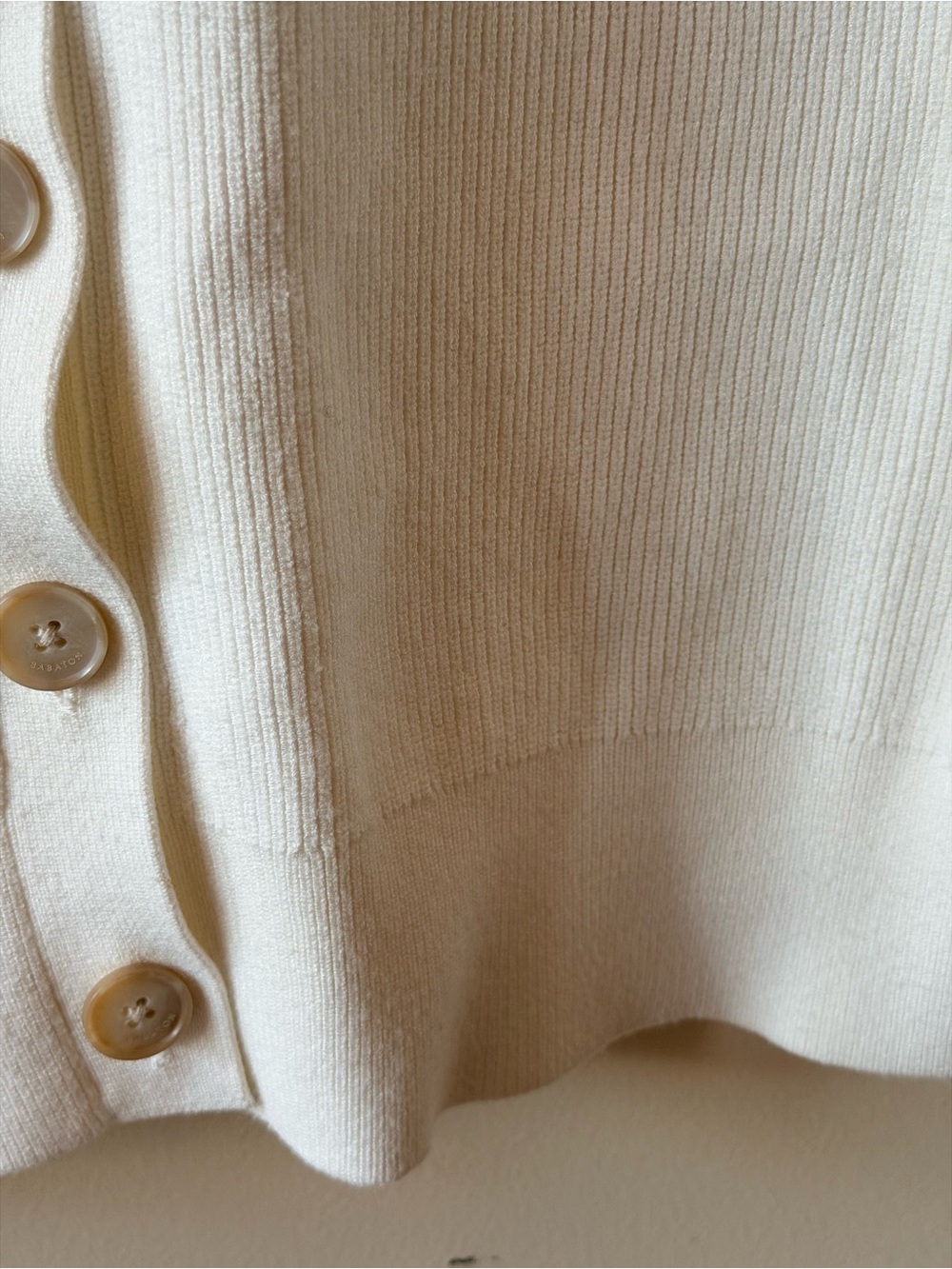 Babaton Off-White Ribbed Button-Up Cardigan - Picture 6 of 9